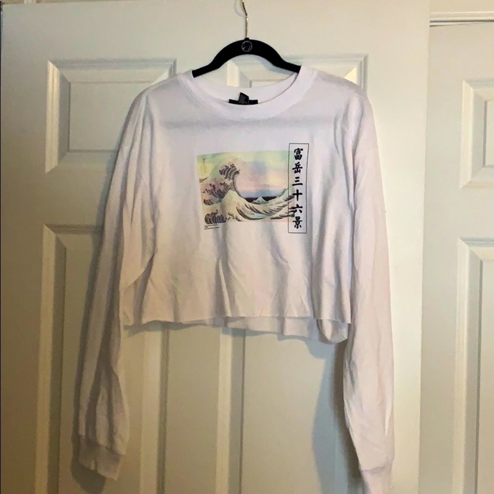 Wave white crop top